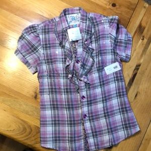 Faith beaded short sleeve women’s small button down new with tags